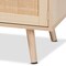 Baxton Studio Sebille Mid-Century Modern Light Brown Finished Wood 2-Door TV Stand with Natural Rattan 207-12462 - alternate 7